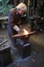 further refined with a hand hammer